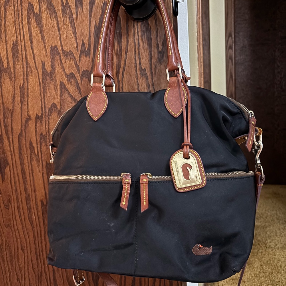 Dooney & Bourke Black and Brown Shoulder Bag